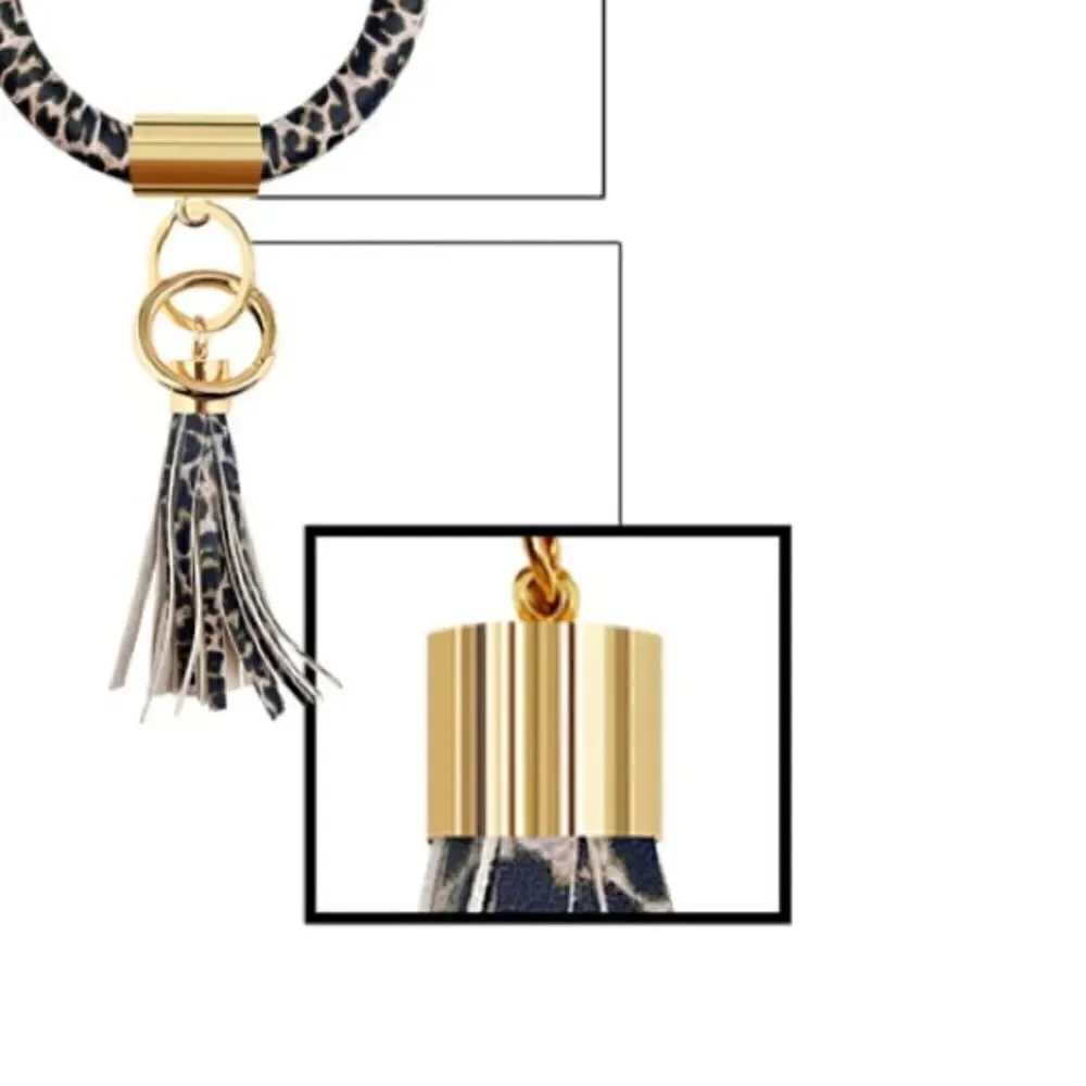 Leopard Print key ring bracelet